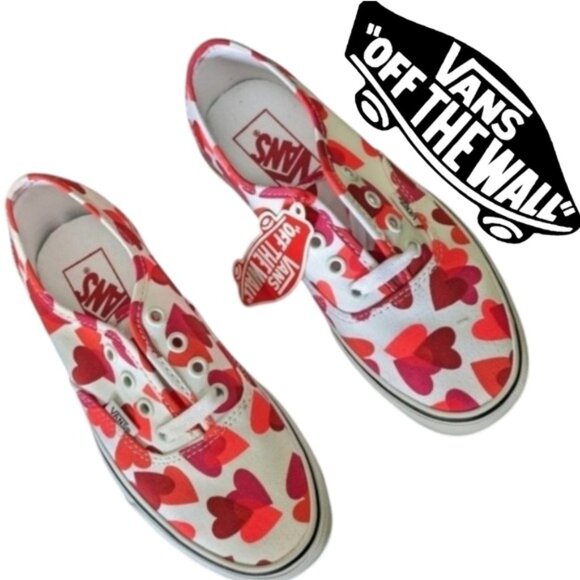 Vans Other - Vans Authentic Valentine Hearts Girls 3.5 Youth VNOA348A40Q Red and White 122025